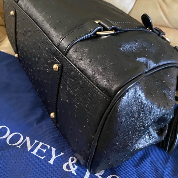 Dooney & Bourke Ostrich LARGE Satchel Embossed Leather Tassels Unbranded Strap - Picture 12 of 15